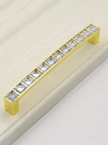 1 Stück/6 Stücke Kristall Schubladengriffe, transparente quadratische Diamant Metallgriffe, massiv Doppelloch Knöpfe für Weinschrank, Kleiderschrank, Schrank mit Schrauben, 64mm/96mm/128mm Lochabstand, Möbelbeschläge - Silber - Übersicht 12