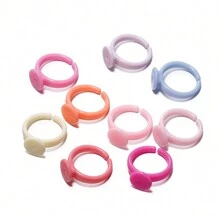20pcs/Lot Candy Color Blend Plastic Ring Base DIY Bracelet Jewelry Making Accessories - Plastic Ring Base - View 9
