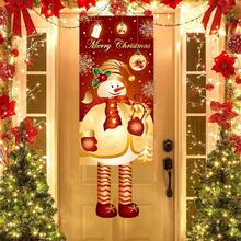 1 Stück Weihnachtsthemen Hänge Flagge, süßer Weihnachtsmann, Schneemann, Nussknacker Design, geeignet für Weihnachts Feiertags Dekoration, Türrahmen oder Garten
