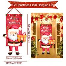 1 Stück Weihnachtsthemen Hänge Flagge, süßer Weihnachtsmann, Schneemann, Nussknacker Design, geeignet für Weihnachts Feiertags Dekoration, Türrahmen oder Garten