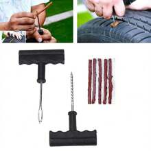 6 piezas Kit universal de reparación de neumáticos con tapones, kit de reparación de pinchazos, herramienta de reparación de neumáticos sin cámara, apto para automóviles, motocicletas, camiones, autocaravanas, etc. - Multicolor - Ver 3