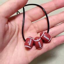 Vòng cổ mặt dây chuyền thể thao mô phỏng acrylic, bóng rổ, bóng chày, Unisex - màu đen - Xem 6