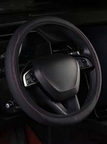1PC Da Đôi Tròn Dập Nổi Nội Thất Ô Tô Thoải Mái Và Mềm Mại Không Có Vòng Bên Trong Bọc Vô Lăng Thích Hợp Cho 14.5-15 inch - Một cỡ - Xem 3