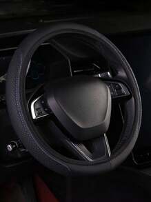 1PC Da Đôi Tròn Dập Nổi Nội Thất Ô Tô Thoải Mái Và Mềm Mại Không Có Vòng Bên Trong Bọc Vô Lăng Thích Hợp Cho 14.5-15 inch - Một cỡ - Xem 4