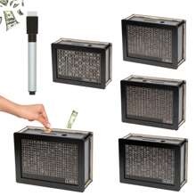 1 个 10000 欧元黑色可重复使用存钱罐，带金钱目标计数器存钱罐 DIY 储蓄罐工艺品家居帮助养成储蓄习惯 - 彩色 - 查看 2