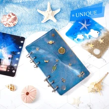 26-teiliges Notizbuch Silikon-Formset, Silikon-Formset für Notizbuchdeckel, geeignet für A5, A6, A7, Silikon-Epoxidharz-Forme für Notizbücher, DIY-Set mit Buchringen, Löffeln, Pinzetten, Bechern, Pipetten, Holzstäbchen