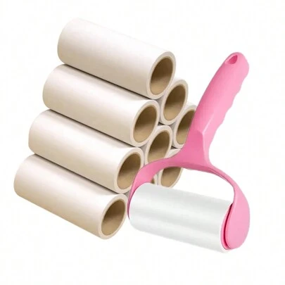 1/10 件除毛器、350 件替换床单、地毯清洁滚筒、便携式宠物毛发去除工具，适用于衣服、床上用品、客厅家具、卧室、汽车地毯、汽车座椅、汽车内饰细节