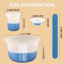 Bộ 10 cốc đong bằng silicon cho nhựa, cốc silicon 600 & 100ml, vật tư nhựa, cốc khuấy nhựa, thanh khuấy silicon, cốc khuấy nhựa Epoxy. Phụ kiện dụng cụ cầm tay DIY - Nhiều màu - Xem 2