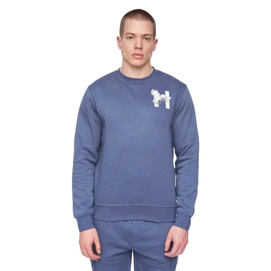 Henleys Mens Moorehen Crew Neck Sweatshirt (Deep Blue) - Navy Blue - View 1
