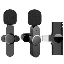 Micrófono lavalier inalámbrico compatible con iPhone, iOS, micrófono de solapa con reducción de ruido para grabación, mini micrófono de solapa, micrófono de solapa inalámbrico para grabación de video, vlog - Negro - Ver 12