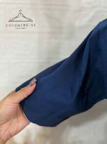 Women Blouses - Navy Blue - View 10