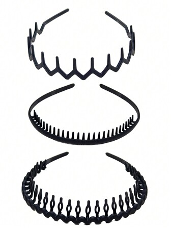 1pc סרט לשיער שחור מט לשני המינים, אופנתי פשוט ופשוט אביזר לשיער גומייה לשיער חישוק לשיער, כיסוי ראש, סרט לשיער לאיפור