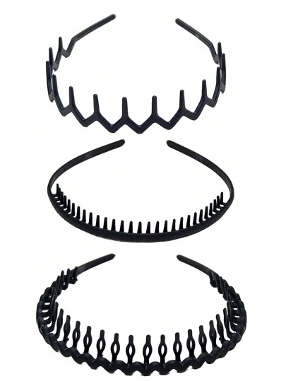 1pc Unisex Matt Black Tooth Headband, Fashion Simple Everyday Hair Accessory Hairband Hair Hoop ,Head Piece ,Makeup Headband Head Accessories