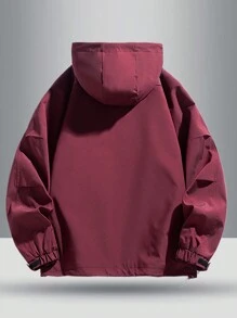 2024 Jesień Nowość Mężczyźni Outdoor Sporty Turystyka Moda Casual Jednolity Kolor Kurtka z kapturem