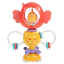 Baby High Chair Suction Rattle Toy Sensory Development Toddler Tray Toy With Suction Cup, Grab And Spin Gift For 6 12 18 24 Months Old Boys Girls