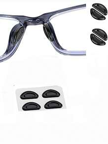 2/5 paires de tampons nasaux pour lunettes, tampons nasaux antidérapants en silicone doux et adhésifs pour montures en plastique de lunettes et lunettes de soleil (noir/blanc, 2/5 paires). Accessoires de lunettes pour femmes - Multicolore - Voir 11