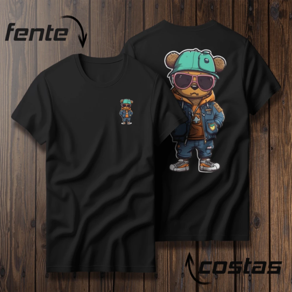 Men's T-Shirt Streetewar Bear Drip Style T-Shirt Premium Shirt - màu đen - Xem 1