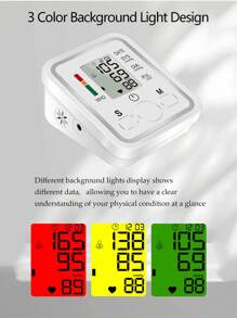 Monitor de presión arterial en el hogar, monitor de presión arterial en el brazo con soporte digital inteligente preciso, USB y 4 pilas AAA ajustable en manguito de brazo, gran pantalla LCD - blanco