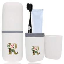 Copo de viagem para enxaguatório bucal Conjunto de lavagem portátil destacável Copo de lavagem Escova de dentes Pasta de dentes Caixa de armazenamento de artigos de higiene pessoal de viagem Portátil Viagem de negócios Copo de armazenamento ao ar livre Equipamento de estudante Recipiente de armazenamento de banheiro doméstico