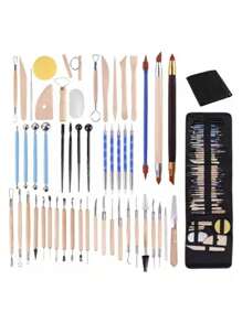 Kit 52 Pecas De Ferramentas Escultura Em Cerâmica De Argila