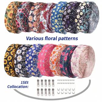 1 set = 4.5 metros de cremallera floral + 10 tirones de cremallera + 20 topes delanteros + 10 topes traseros, cremallera de nailon de color único, cremalleras de nailon #5, 1 set/3 sets/4 sets, cremallera de nailon floral con accesorios, conveniente para cortar y usar, adecuado para ropa y bolsos