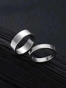 17KM 8 件/套简约朋克嘻哈不锈钢项链、手链、戒指首饰套装，适合男士，适合约会、度假和日常佩戴 - 銀色 - 查看 5