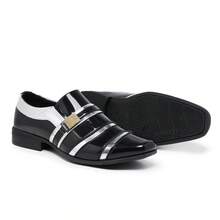 Sapato Social Masculino Esporte Fino Envernizado Confortável Brilhoso Luxuoso - Prata - Visão 4