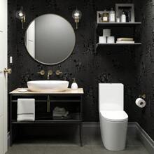 1Roll10M Black Wallpaper Peel And Stick Wallpaper Black Floral Embossed Contact Paper 17.7inch X 393.7/196.8/118.1/39.3inch Removable Textured Flower Wallpaper Self Adhesive Thicken Countertops Cabinets Contact Paper - Black - View 5