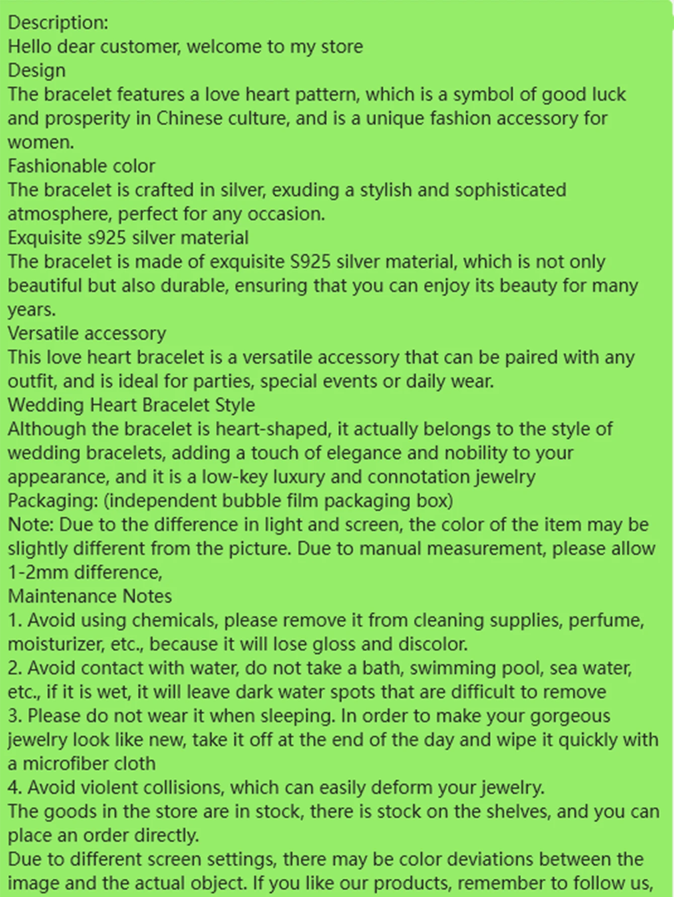 A Simple And Advanced S925 Silver Love Bracelet Banquet Activity Wear