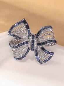 1pc Fashionable Western Style Bow-Knot Rhinestone Decor Pin Brooch, Party/Holiday Accessory Gift For Women - Multicolor - View 2