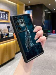 1 pieza Funda antideslizante de lobo aullando compatible con Iphone/Galaxy/Infinix/Xiaomi Redmi/OPPO/VIVO