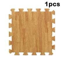 1pc/10pcs, 12"X12", High Strength Interlocking Floor Mats With Wood Grain Pattern, Suitable For Living Room, Kitchen, Bedroom, Anti-Collision/Anti-Slip/Waterproof, Puzzle Foam Flooring, Comes With 1 Edge Trim