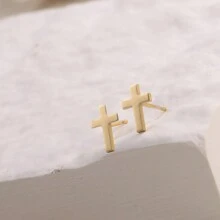 1 对不锈钢耳钉，经典设计 - 簡約耳環 - 查看 3