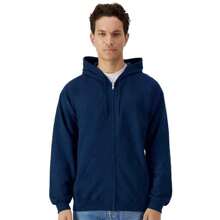 Gildan Mens Softstyle Midweight Full Zip Hoodie (Navy) - Navy Blue - View 1
