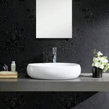 1Roll10M Black Wallpaper Peel And Stick Wallpaper Black Floral Embossed Contact Paper 17.7inch X 393.7/196.8/118.1/39.3inch Removable Textured Flower Wallpaper Self Adhesive Thicken Countertops Cabinets Contact Paper - Black - View 8