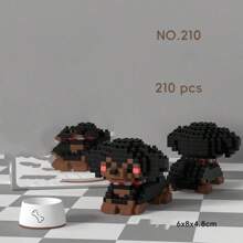 9 种不同的卡通狗积木套装，3000 个微粒组装宠物狗模型，3D 拼图 DIY 动物积木玩具，教育建筑套件，ABS 材料，完美的礼物 - 各种彩色狗形象 - 彩色 - 查看 18