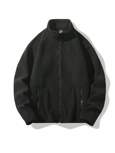 Men's Fleece Jacket, Windproof & Warm For Hiking, Outdoor Activities