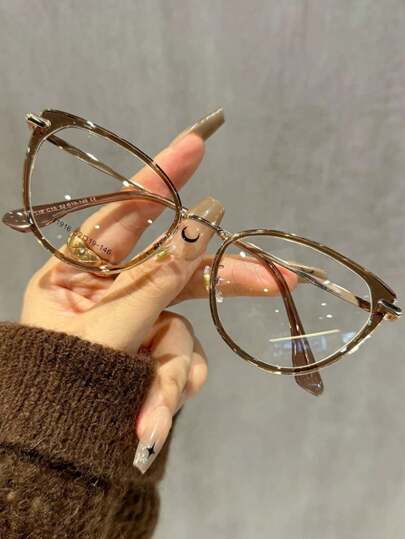 Y2K Mint Green Cat Eye Glasses, Transparent Eyeglasses Accessories For Women