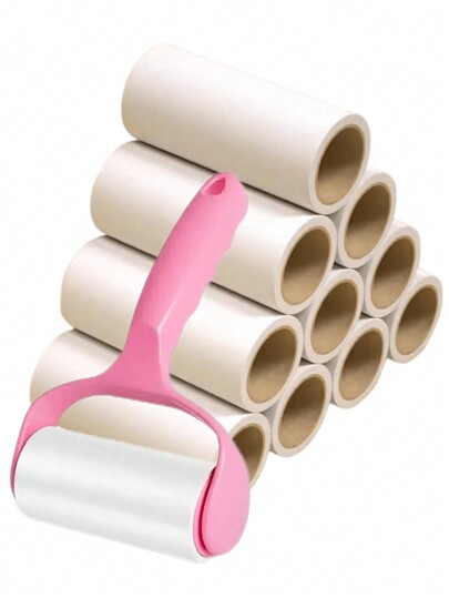 1/10pcs Lint Remover, 350pcs Replacement Sheets, Carpet Cleaning Roller, Portable Pet Hair Removal Tool For Clothes, Bedding, Living Room Furniture, Bedroom, Car Carpets, Car Seats, Car Interior Details