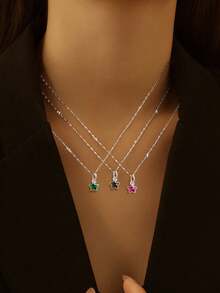 FOREVER QUEEN Collar corto bohemio de estrella de plata de ley 925, collar colgante de estrella vintage personalizado con piedra natal, joyería de cumpleaños y boda para mujeres y niñas