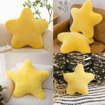 1pc Multi-Size Solid Color Star Shaped Decorative Throw Pillow, Fashionable Accent Cushion For Living Room, Bedroom, Sofa, Home Decor, Birthday & Holiday Gift