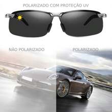Photochromatic Sunglasses Darkens In The Sun Polarized Traveling Fishing Driving - 黑色 - 查看 4