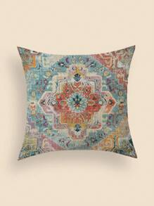 1pc Set Bohemian Throw Pillow Covers, Decorative Cushion Covers 45*45cm/18 "X18", Rustic Farmhouse Decor For Couch, Sofa, Patio & Outdoor - Linen Blend, Zip Closure, - Multicolor - View 12