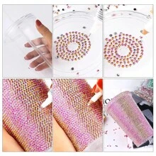 10000/5000 Pcs Bulk Pack 2-4mm Resin Non-Hotfix Rhinestone Loose Flat Bottom Plastic Crystal DIY Sparkly Strass Stones, Diamond Art Supplies