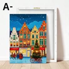 Navidad en Brujas, Bélgica, impresión artística de Brujas, arte navideño, decoración navideña, Markt Brugge, póster de viaje a Brujas, Bélgica, conjunto de 1, pósteres de lienzo, decoración de pared de lienzo para el hogar, sala de estar, dormitorio, cocina, baño - Multicolor - Ver 5