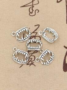 hroryn 50Pcs Charms Vampire Dracula Fangs Teeth Halloween Antique Silver Color Pendants Making DIY Handmade  Finding Jewelry - Antique Silver - View 1