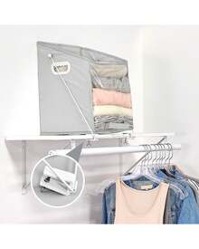 Pull Down Hanging Closet Caddy - Storage Space Organization System - Gray - View 1