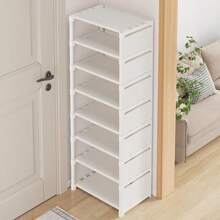 1 pezzo Portascarpe domestico bianco a più strati su due file, portascarpe per dormitori scolastici, adatto per il soggiorno, il dormitorio scolastico, può essere assemblato liberamente, regalo per fidanzata/o