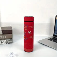 1个双层不锈钢真空保温杯，中国风卡通图案，500毫升/16.9盎司，防滑防漏可重复使用水瓶，适合户外运动、四季皆宜，圣诞节、万圣节、返校季礼物 - 彩色 - 查看 8