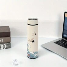 1个双层不锈钢真空保温杯，中国风卡通图案，500毫升/16.9盎司，防滑防漏可重复使用水瓶，适合户外运动、四季皆宜，圣诞节、万圣节、返校季礼物 - 彩色 - 查看 9